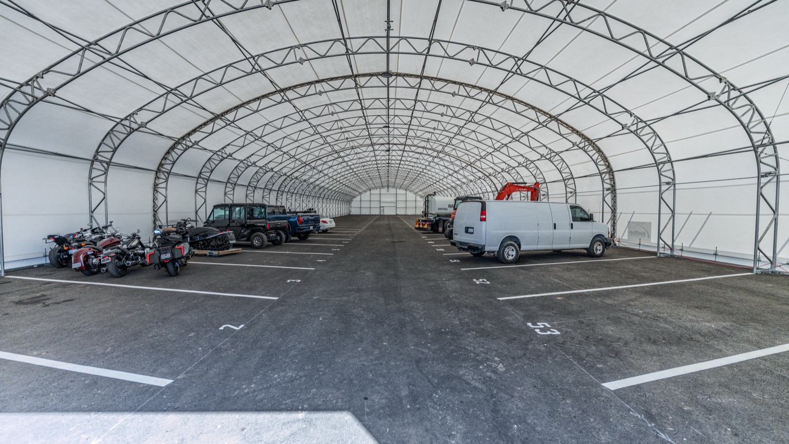 Indoor tent with vehicles
